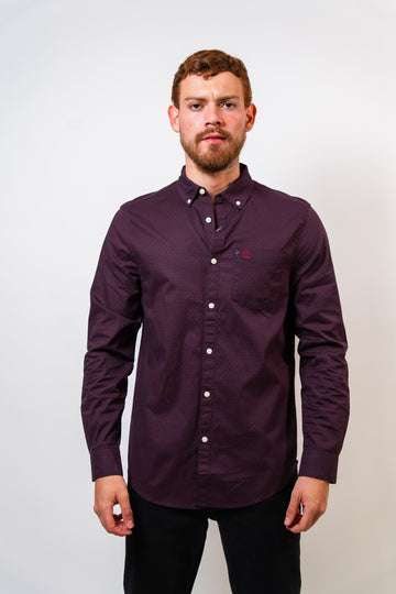 Camisa Azul Hombre Manga Larga Penguin