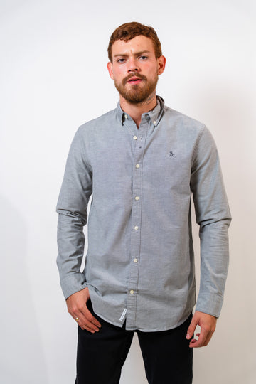 Camisa Gris Hombre Manga Larga Penguin