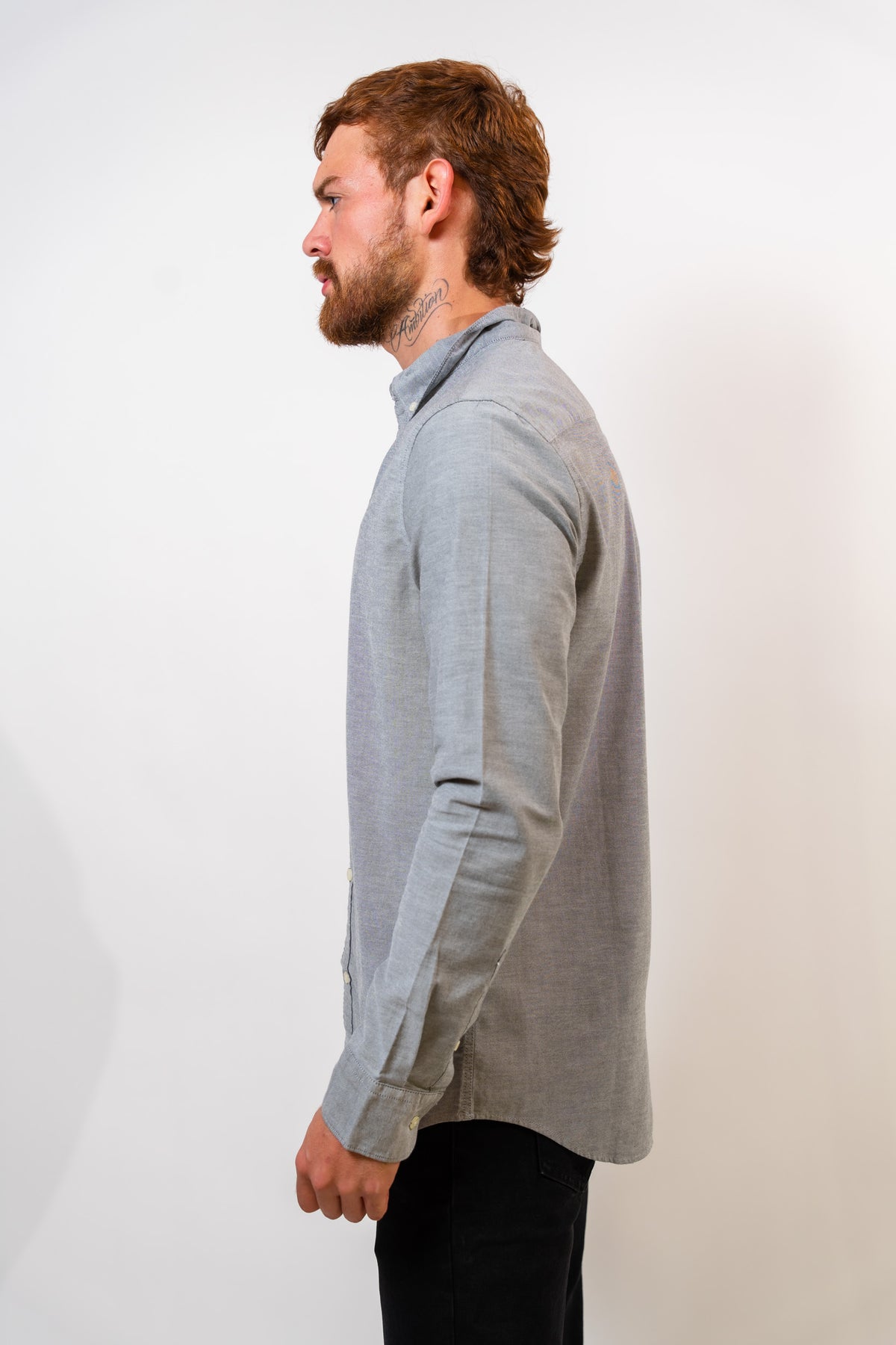 Camisa Gris Hombre Manga Larga Penguin