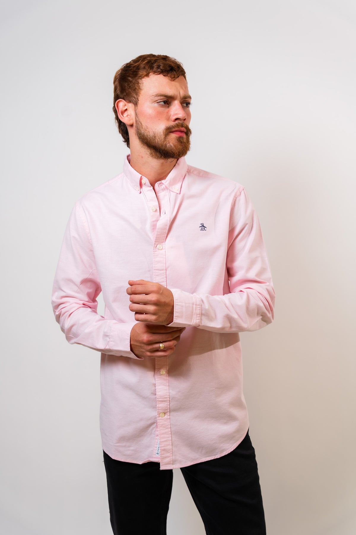 Camisa Rosada Hombre Manga Larga Penguin