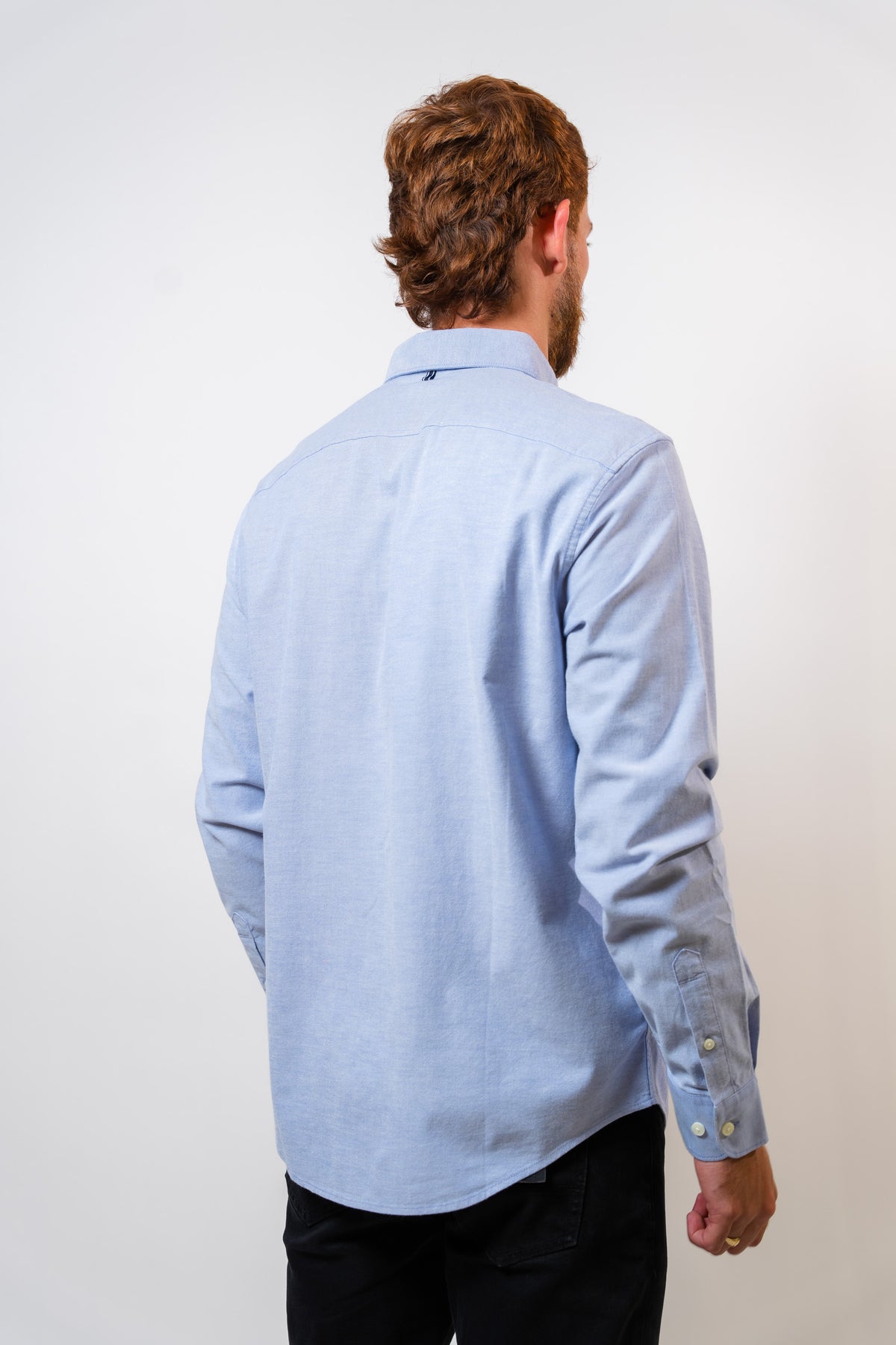 Camisa Azul Hombre Manga Larga Penguin