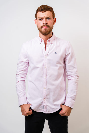 Camisa Rosada Hombre Manga Larga Penguin