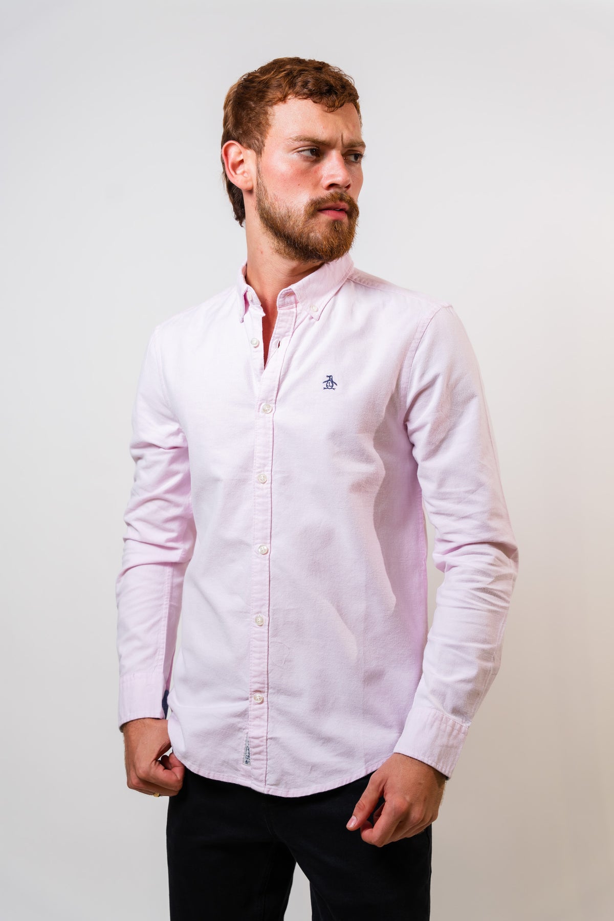 Camisa Rosada Hombre Manga Larga Penguin