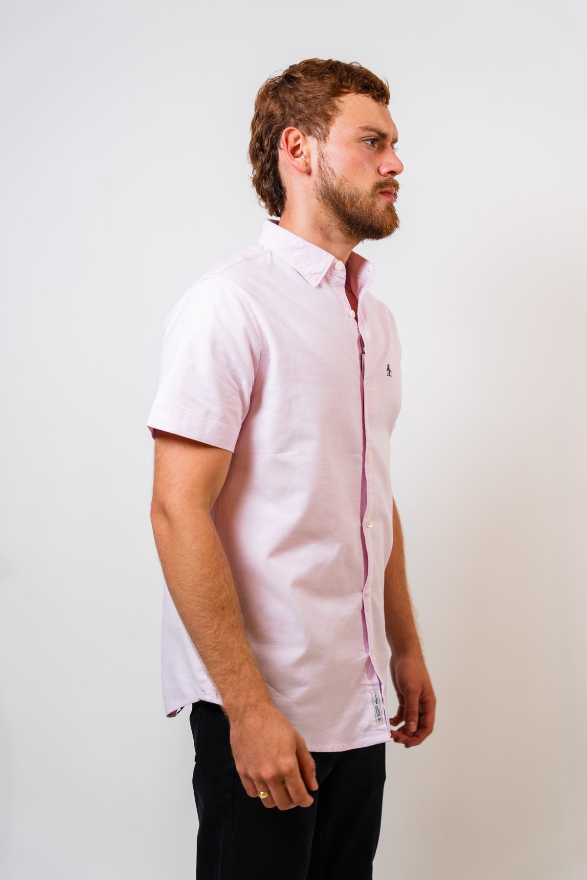Camisa Rosada Hombre Manga Corta Penguin