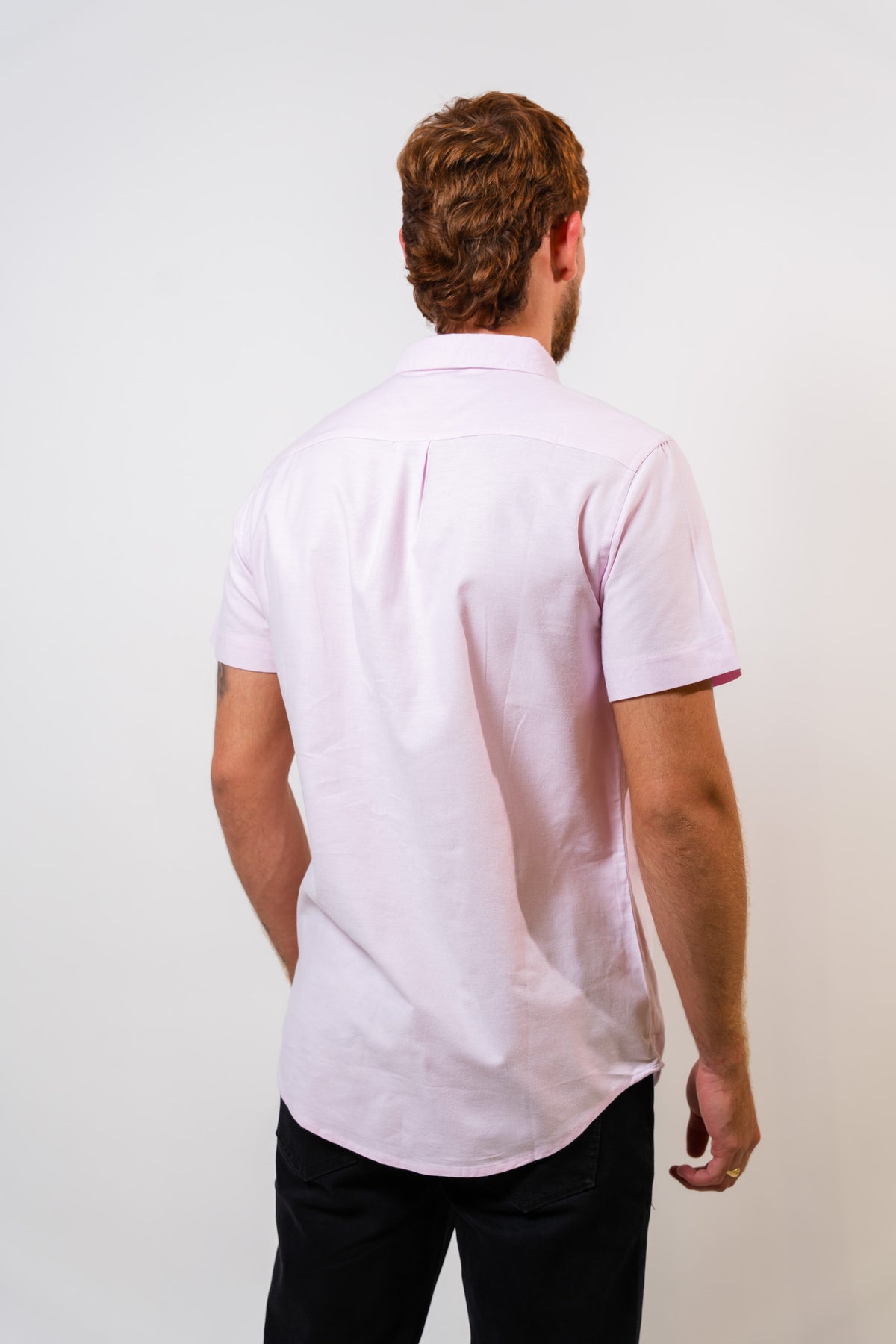 Camisa Rosada Hombre Manga Corta Penguin