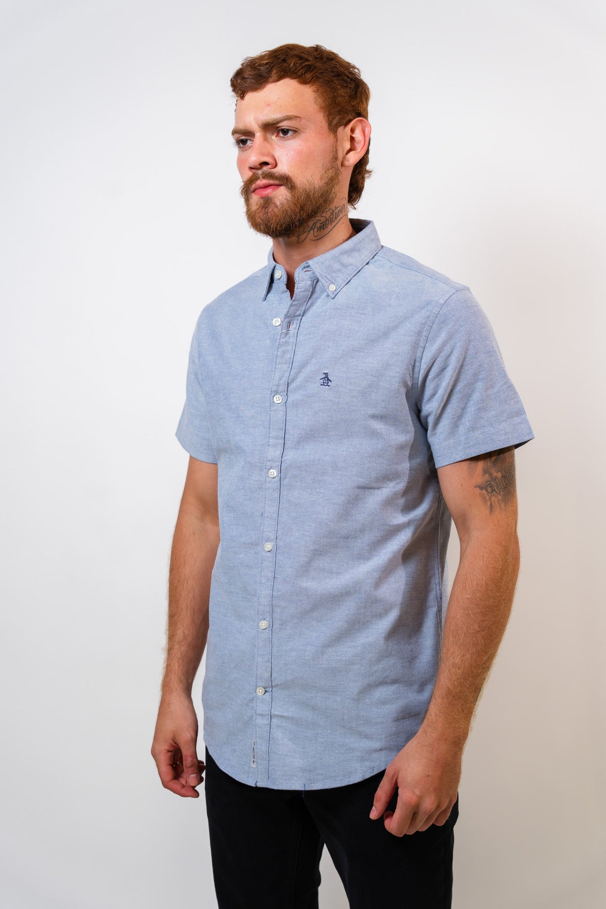 Camisa Gris Hombre Manga Corta Penguin