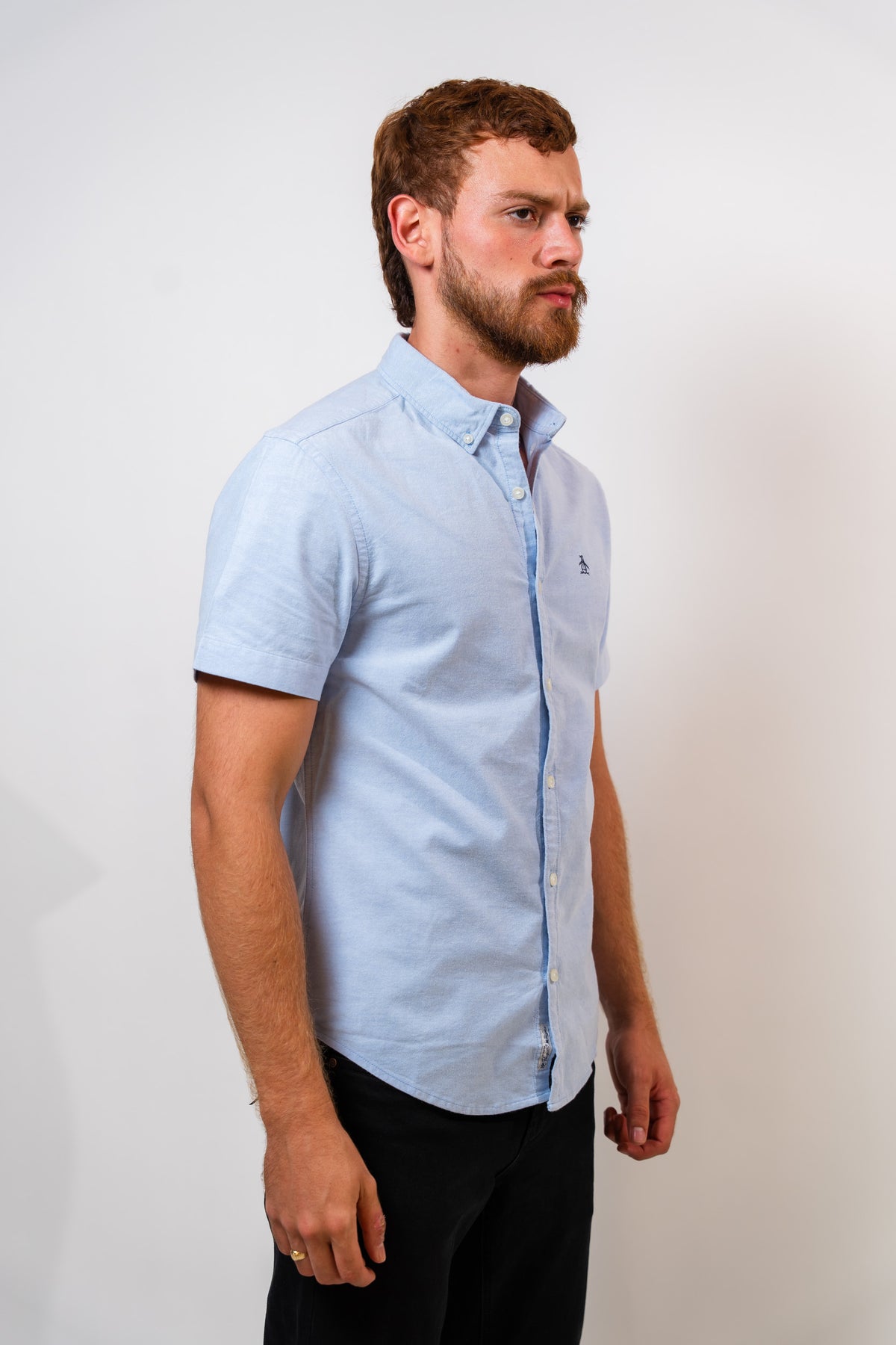 Camisa Gris Hombre Manga Corta Penguin