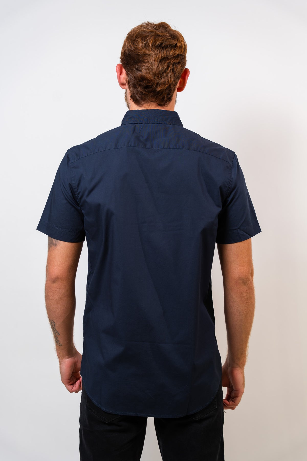 Camisa Azul Hombre Manga Corta Penguin