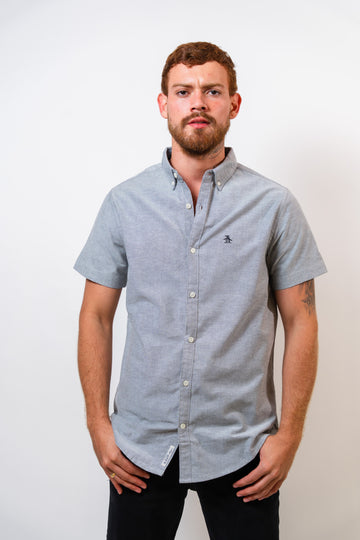 Camisa Gris Hombre Manga Corta Penguin