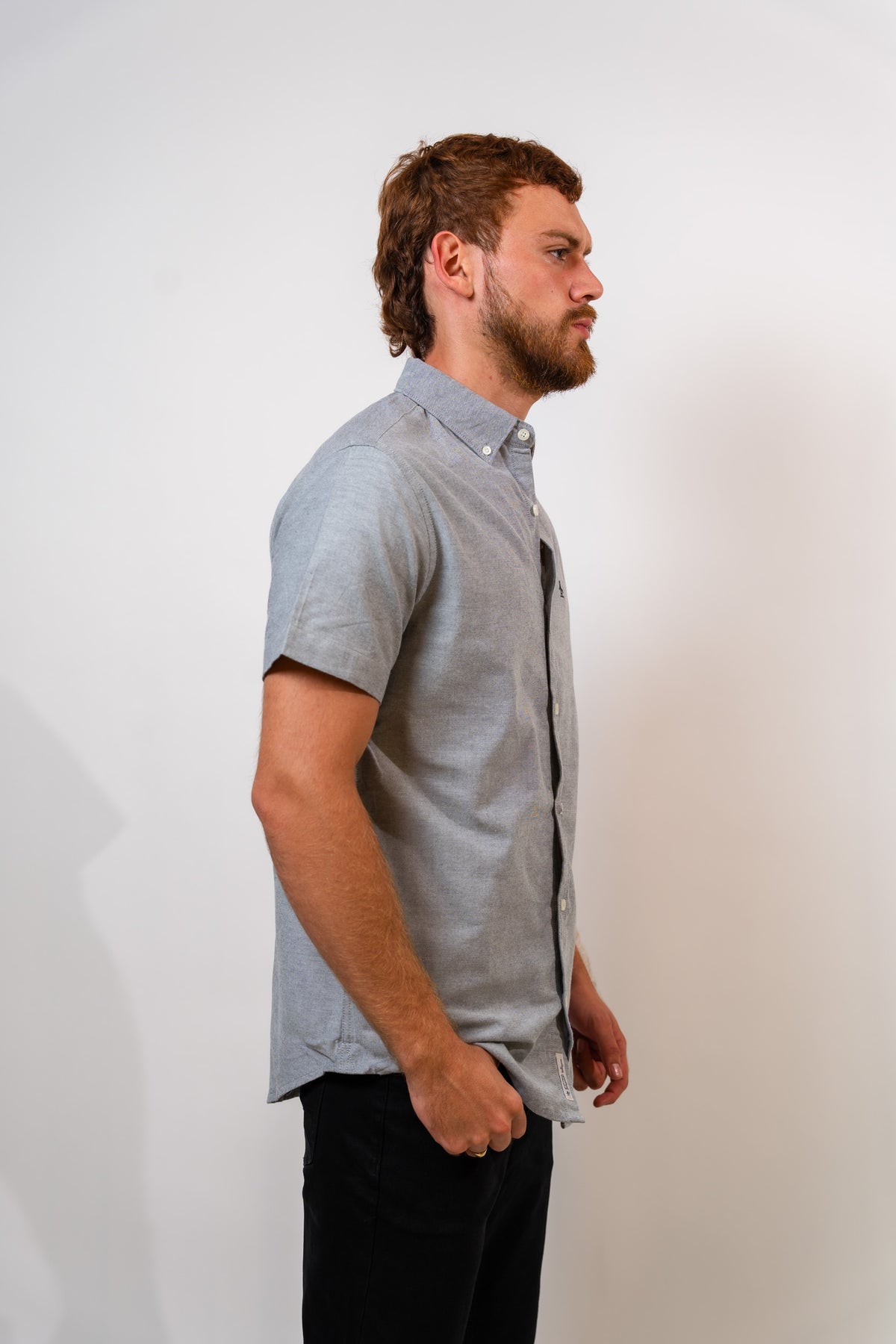 Camisa Gris Hombre Manga Corta Penguin