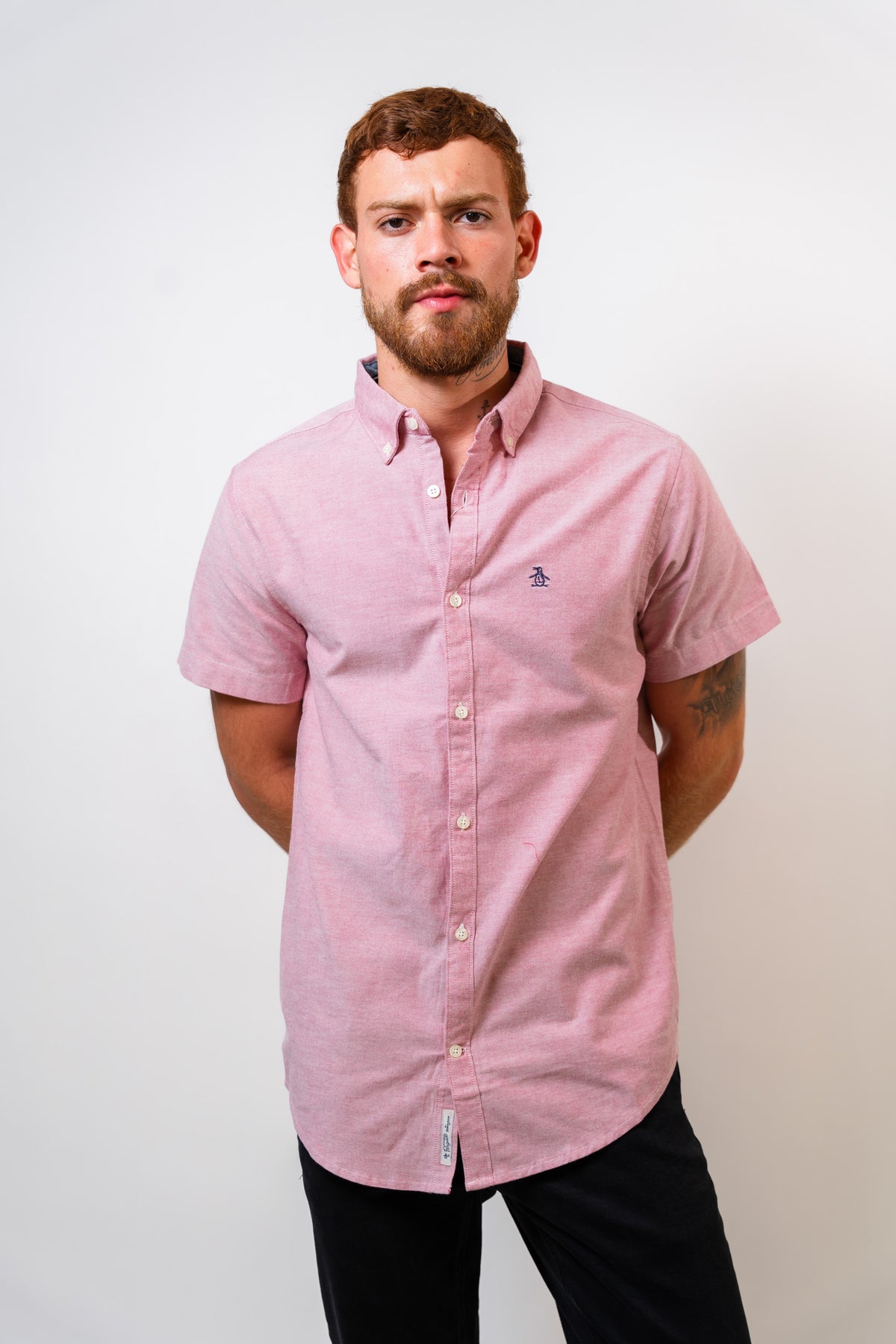 Camisa Rojo Hombre Manga Corta Penguin