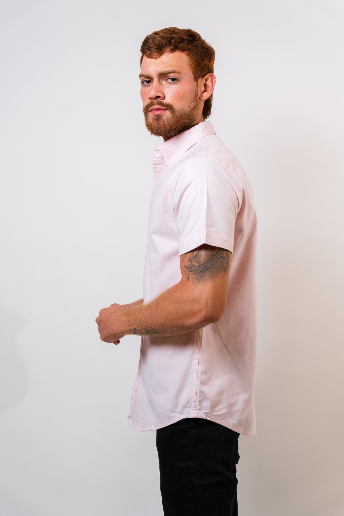 Camisa Rosada Hombre Manga Corta Penguin