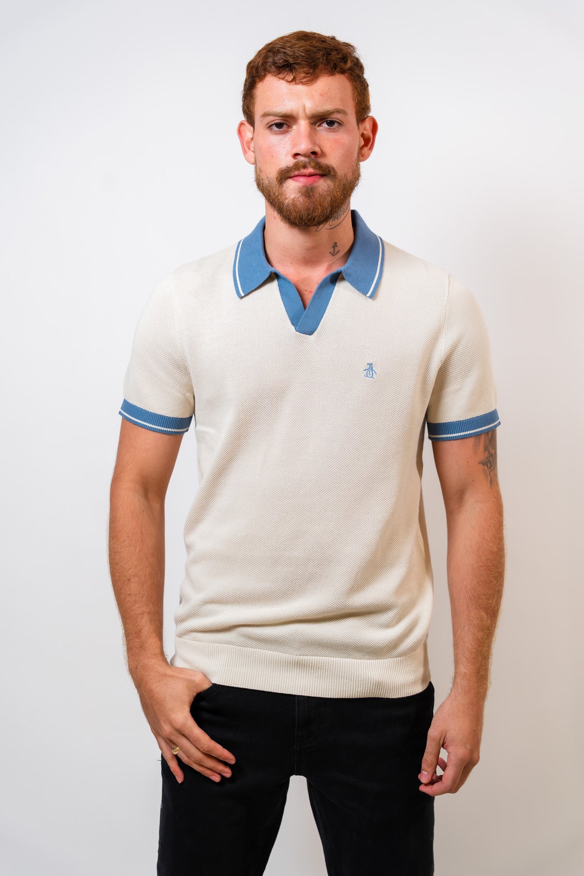 Polo Beige Hombre Penguin