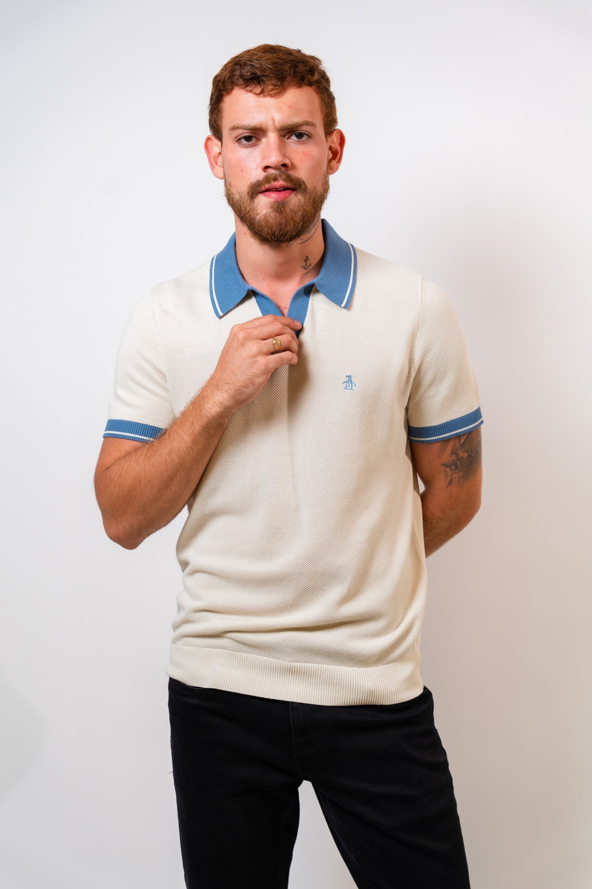 Polo Beige Hombre Penguin