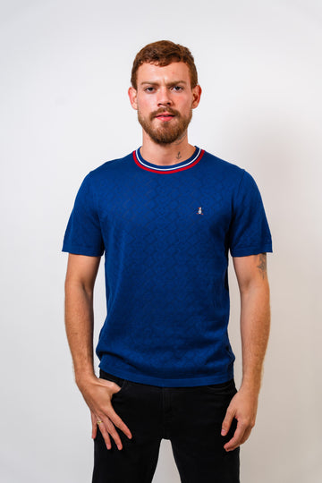 Camiseta Azul Con Diseño Hombre Penguin
