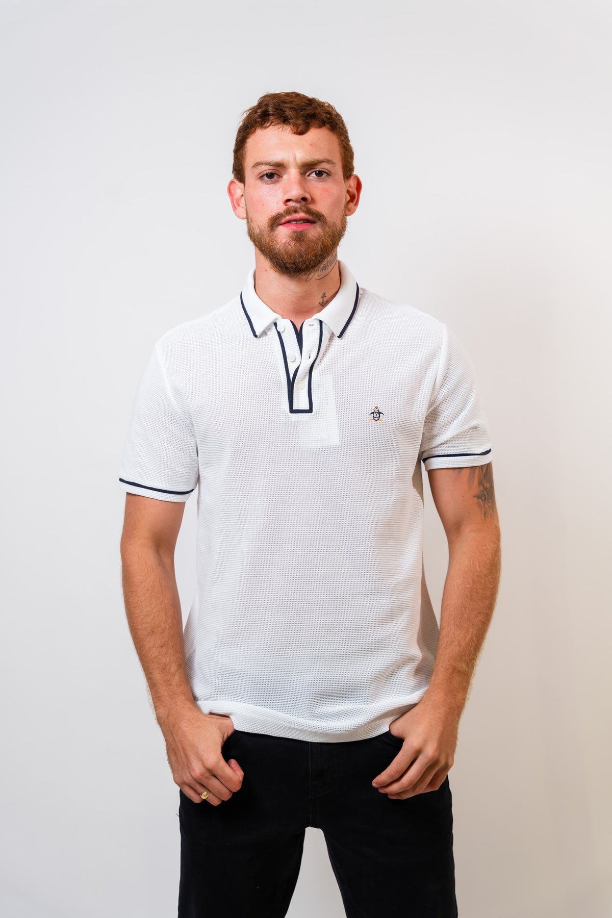 Polo Blanco Hombre Penguin