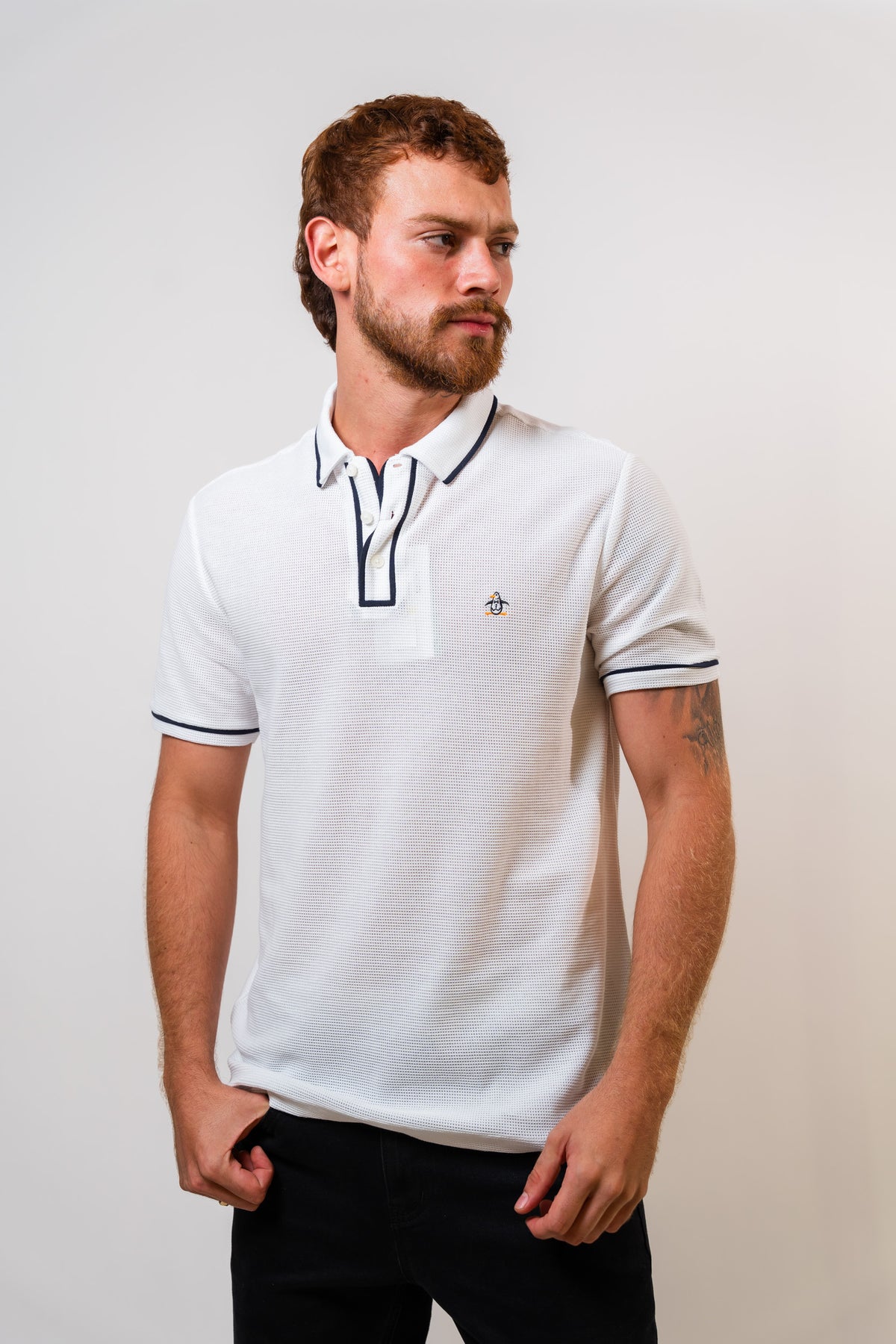 Polo Blanco Hombre Penguin