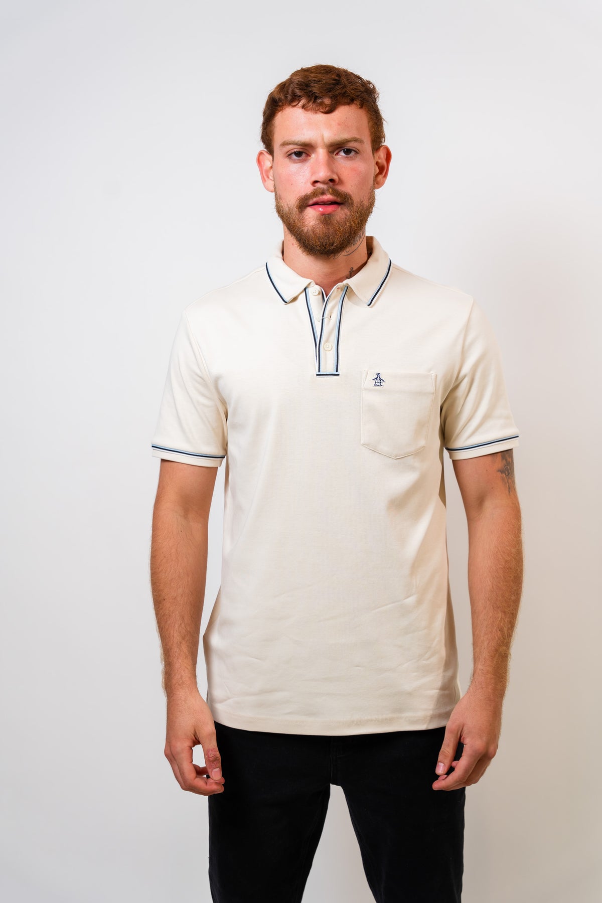 Polo Beige Hombre Penguin