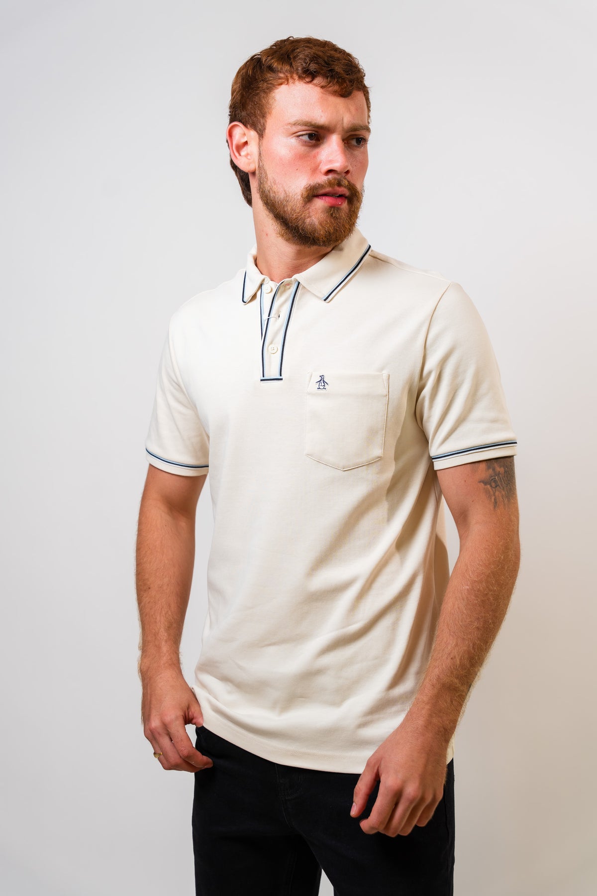 Polo Beige Hombre Penguin