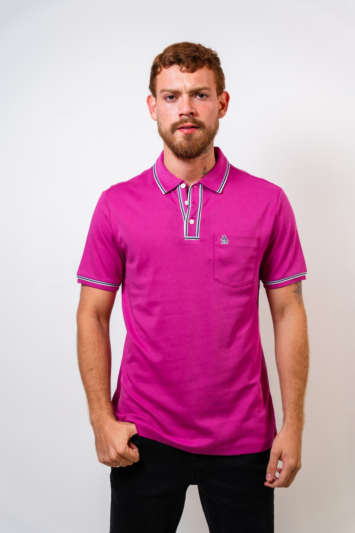Polo Purpura Hombre Penguin