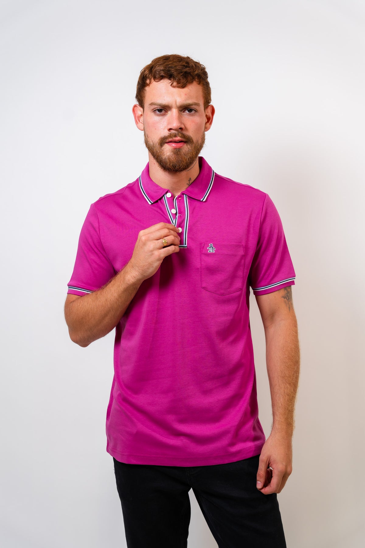 Polo Purpura Hombre Penguin
