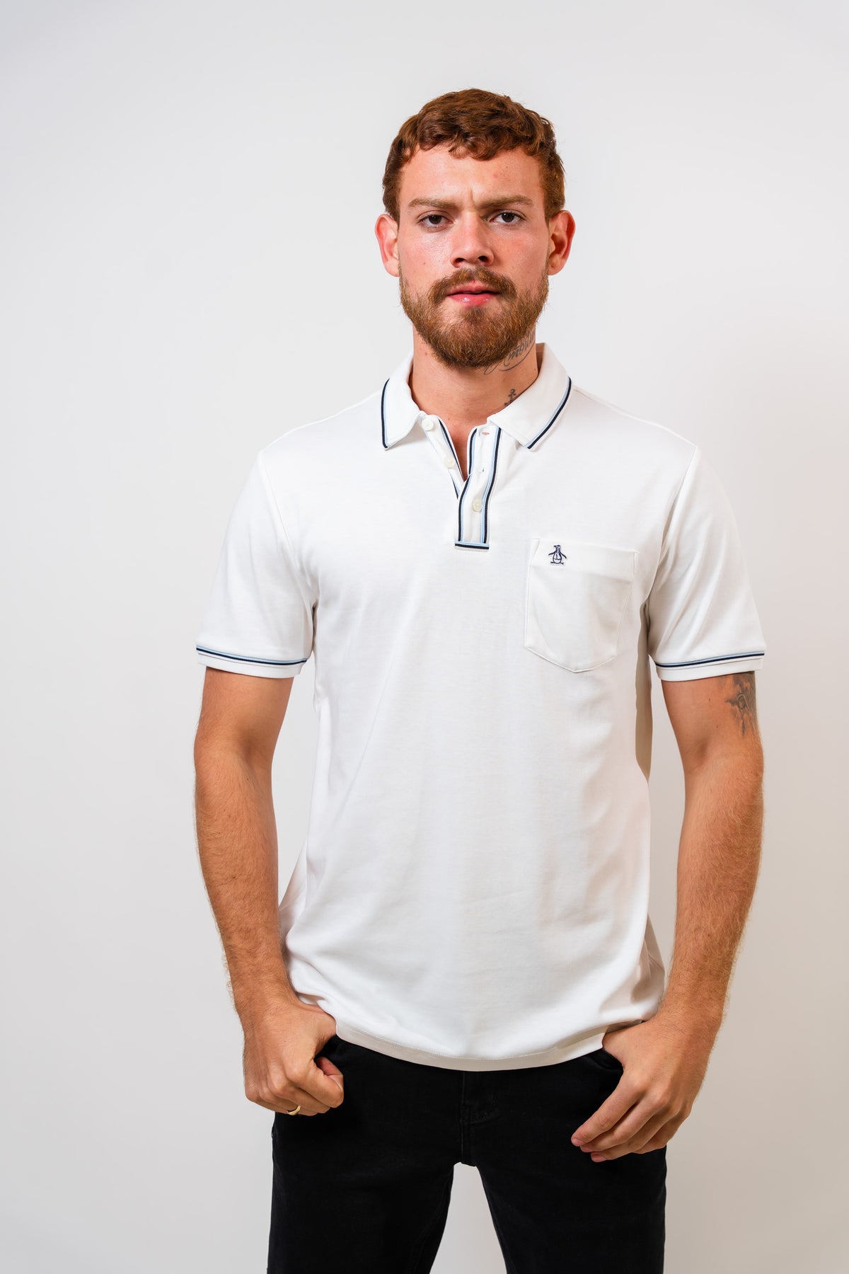 Polo Blanco Hombre Penguin