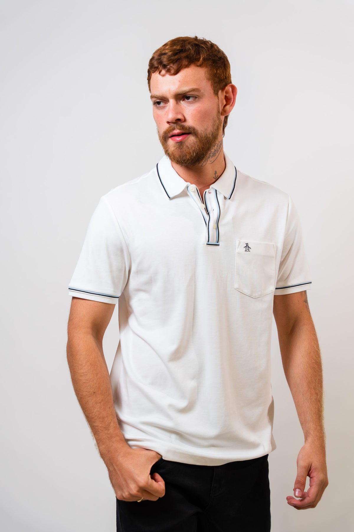 Polo Blanco Hombre Penguin