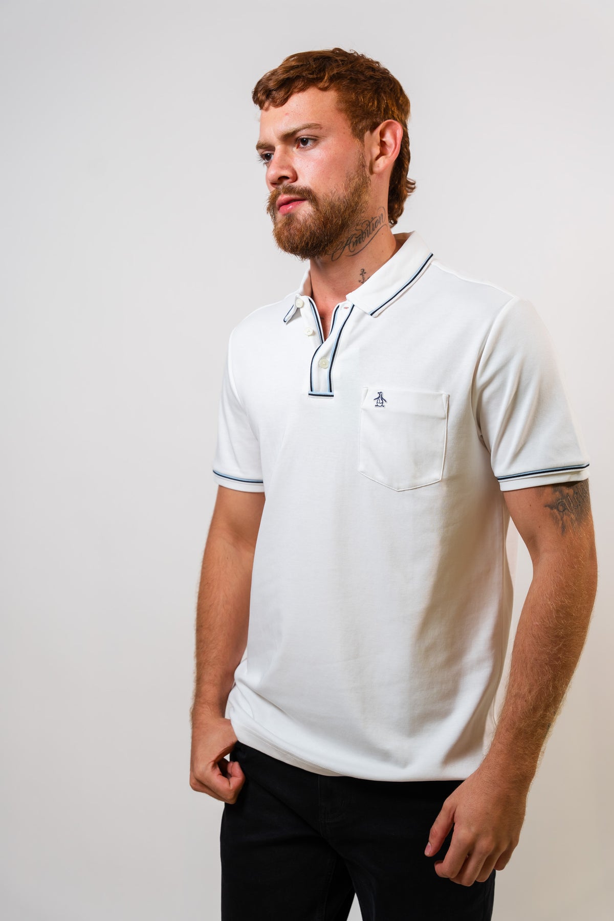 Polo Blanco Hombre Penguin