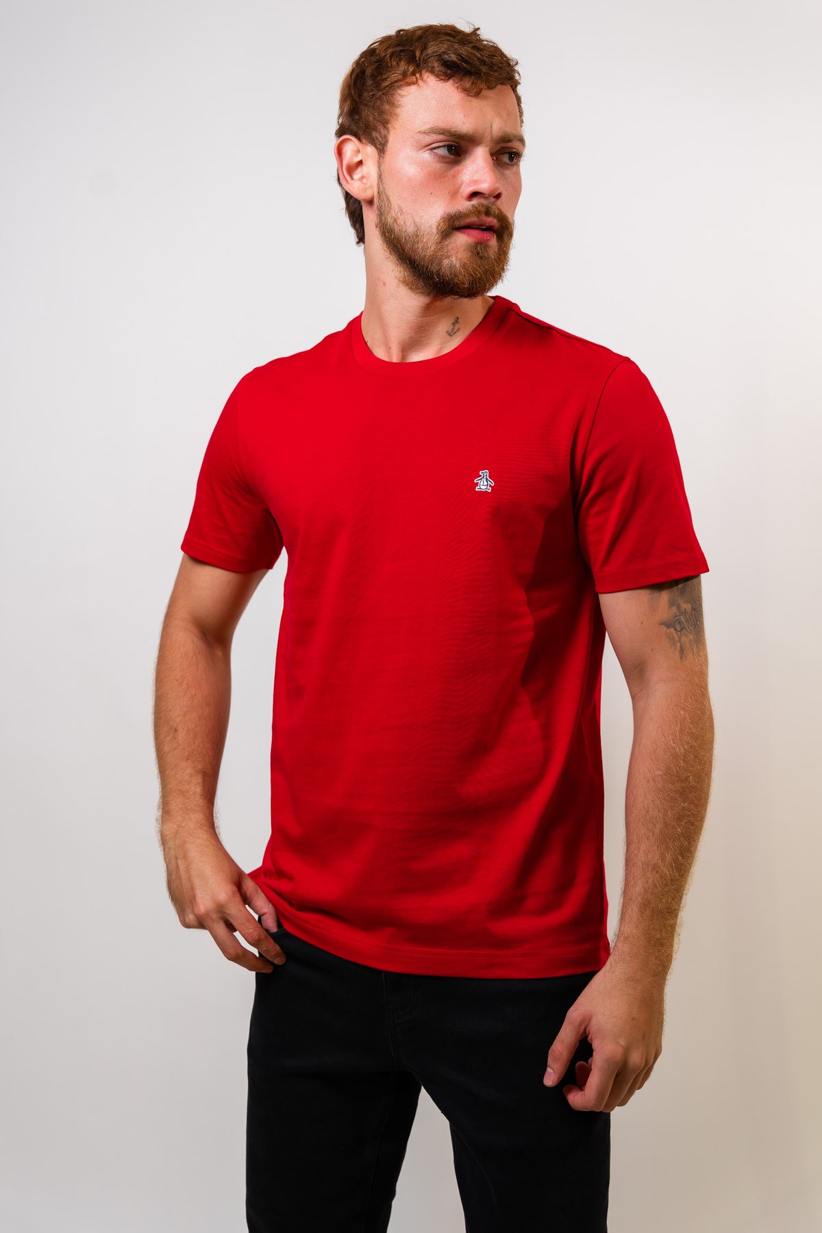 Camiseta Rojo Básica Hombre Penguin