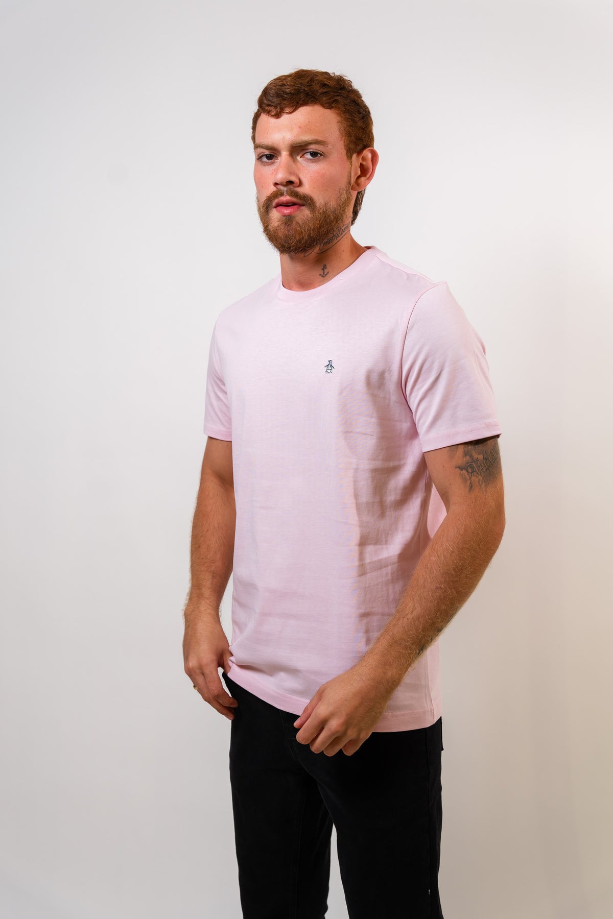 Camiseta Rosado Básica Hombre Penguin