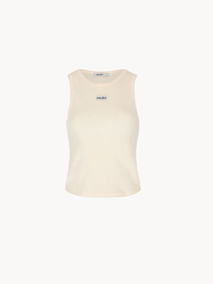 CELĒIT Label Tank Top Ivory