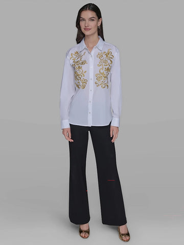 Camisa Manga Larga Blanca Mujer Karl Lagerfeld