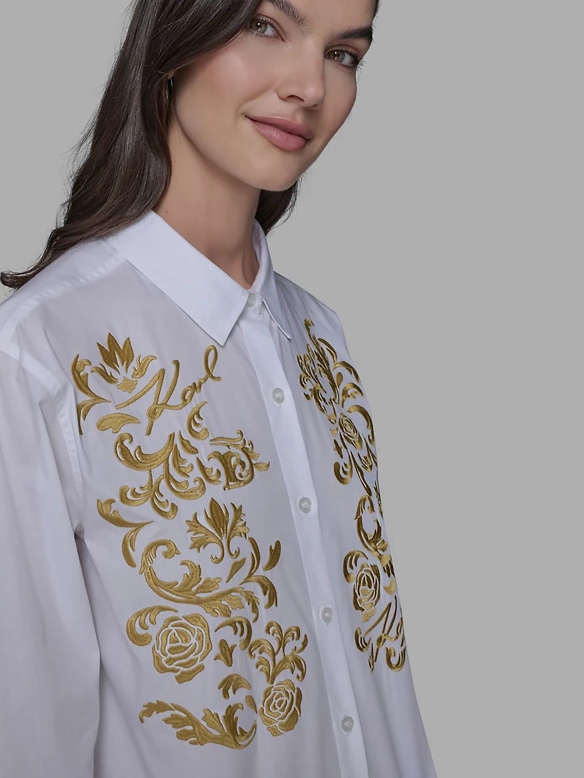 Camisa Manga Larga Blanca Mujer Karl Lagerfeld