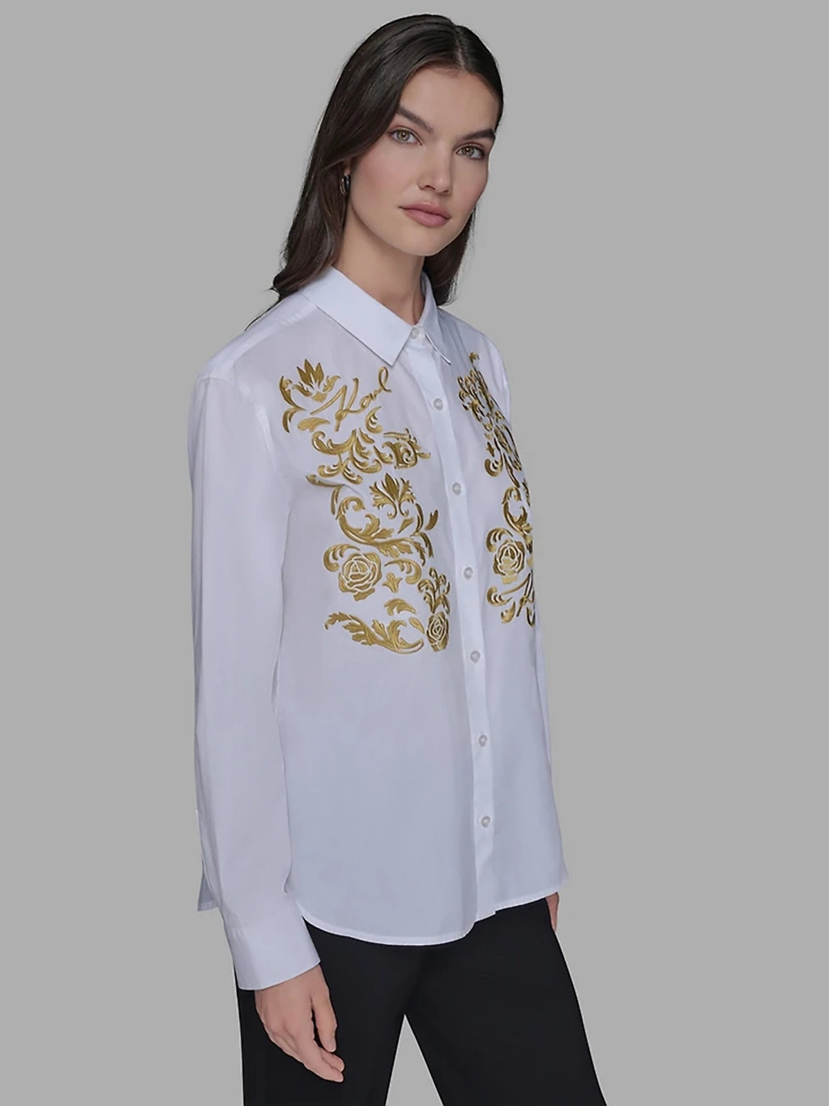 Camisa Manga Larga Blanca Mujer Karl Lagerfeld