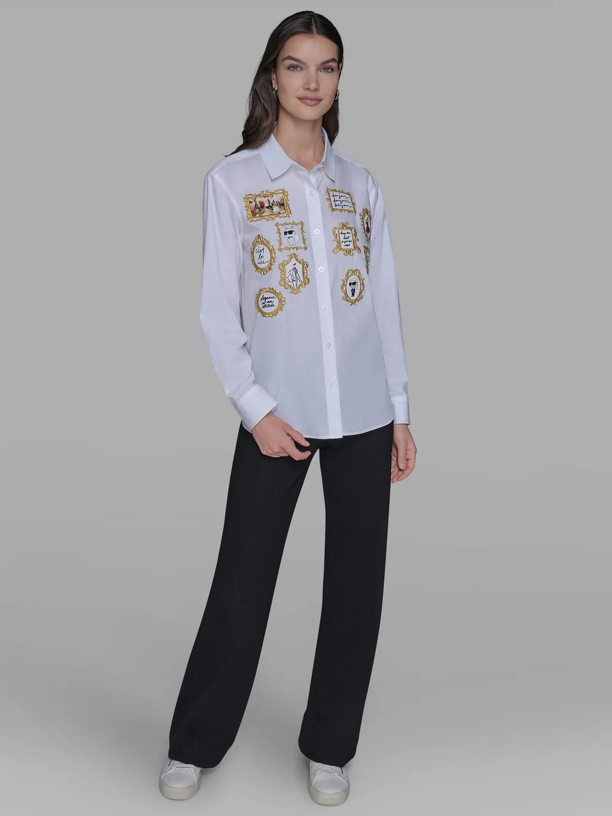 Camisa Manga Larga Blanca Mujer Karl Lagerfeld