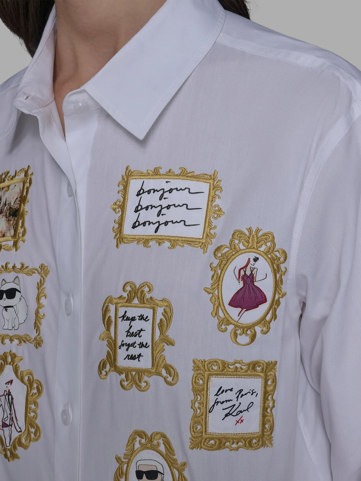Camisa Manga Larga Blanca Mujer Karl Lagerfeld