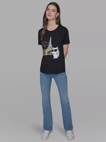 Camiseta Negra Mujer Karl Lagerfeld