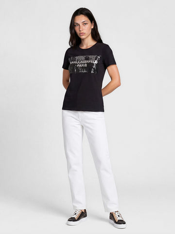 Camiseta Negra Mujer Karl Lagerfeld