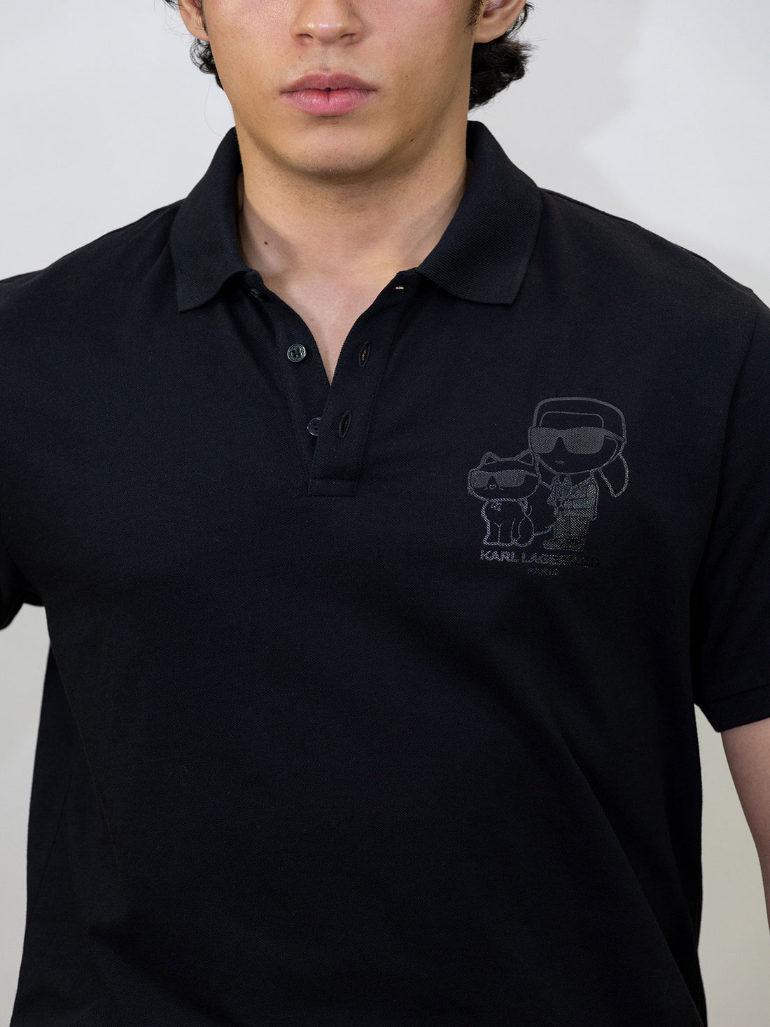 Polo Negro Hombre Karl Lagerfeld