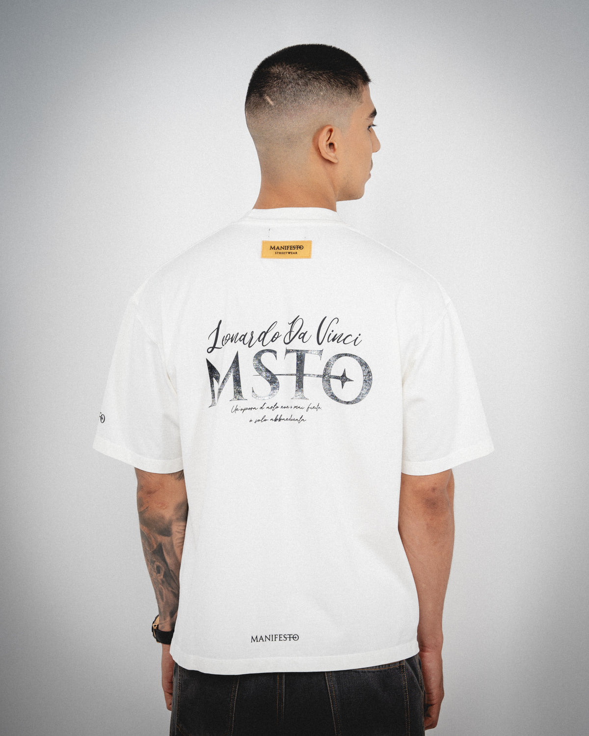 Camiseta Manifesto Oversize Básica Marfil