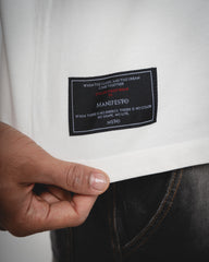 Camiseta Manifesto Oversize Básica Marfil