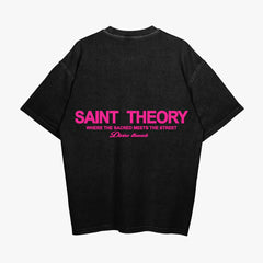 T-Shirt Saint Theory Negro-Rosa