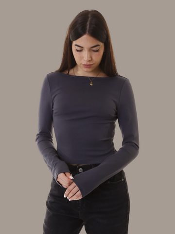 Scooped Shirt Calvin Klein Women Ebony Camiseta