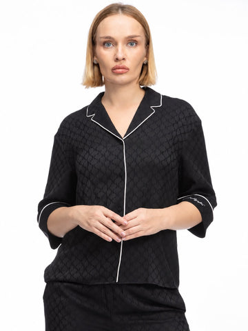 Camisa Manga Larga Negra Mujer Karl Lagerfeld