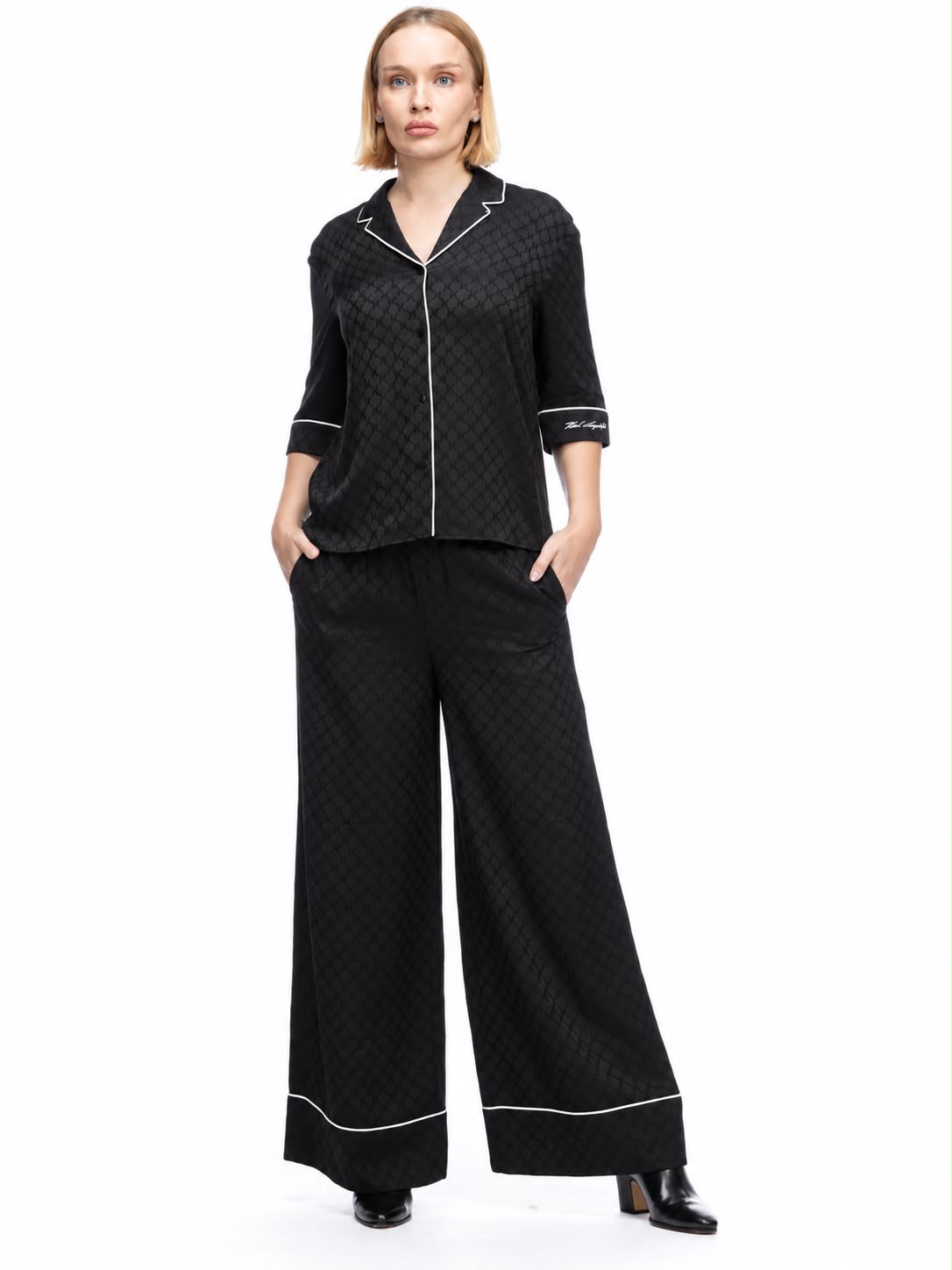 Camisa Manga Larga Negra Mujer Karl Lagerfeld