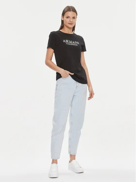 T-Shirt Women Black Armani Exchange Camiseta