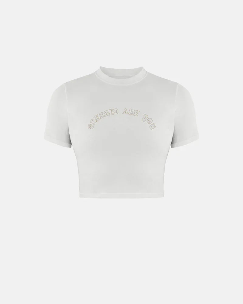Baby Tee Women Undergold Capsule Blessed Are You Crop Top