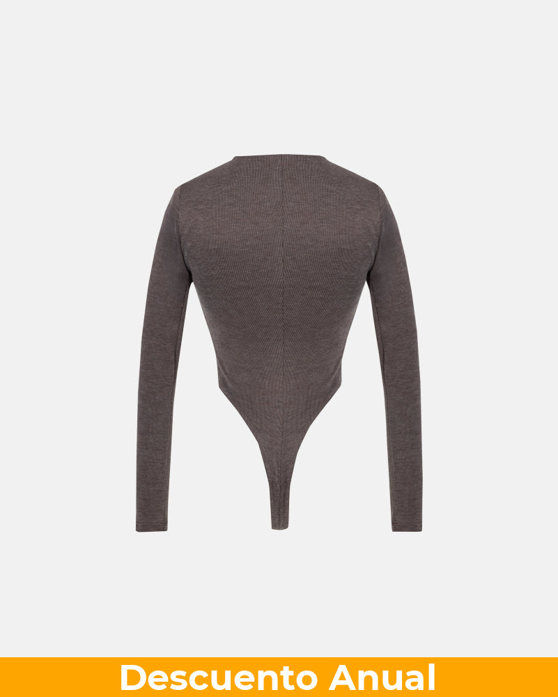 Bodysuit Women Undergold Basics Oval Braided Brown Body