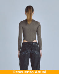 Bodysuit Women Undergold Basics Oval Braided Brown Body