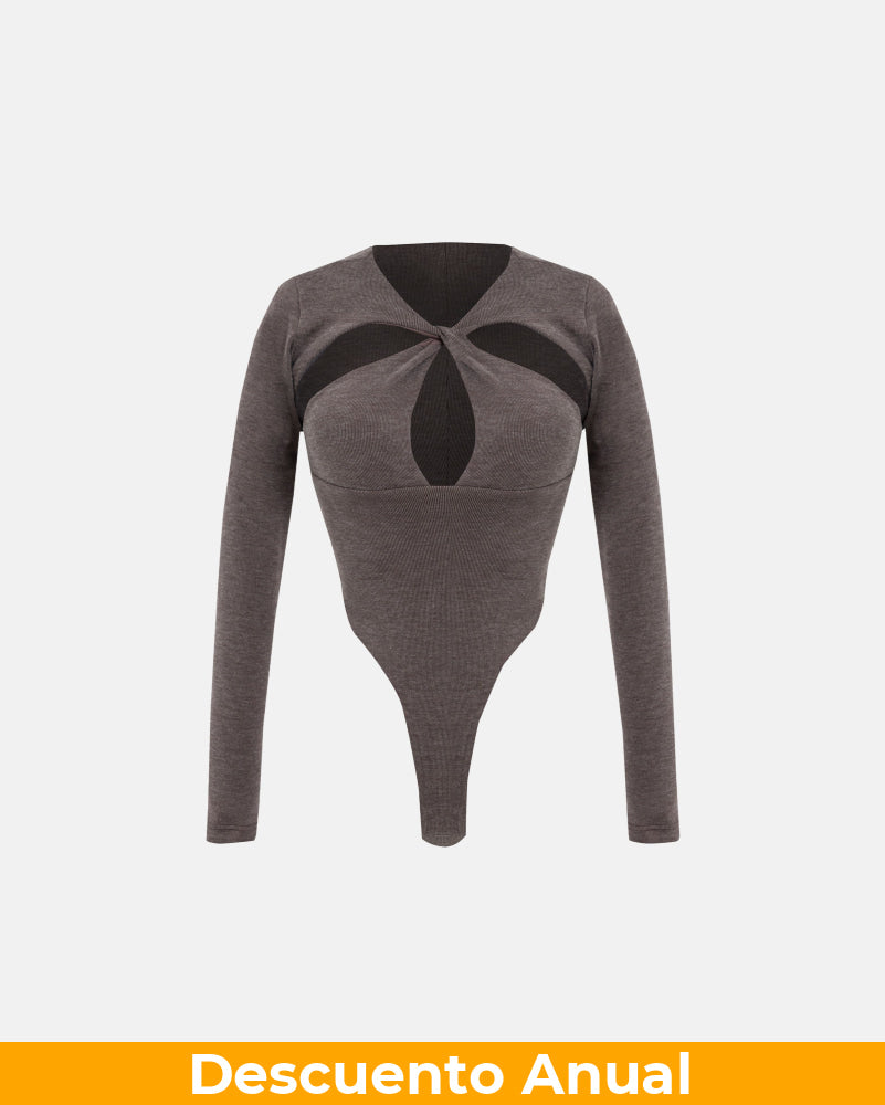 Bodysuit Women Undergold Basics Oval Braided Brown Body